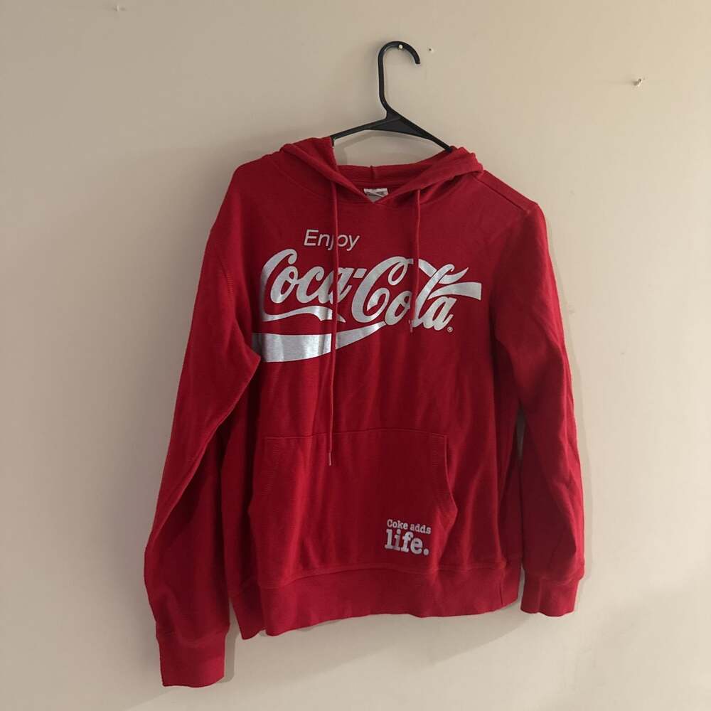 Enjoy Coca-Cola Red Hoodie - 'Coke adds life.' Slogan